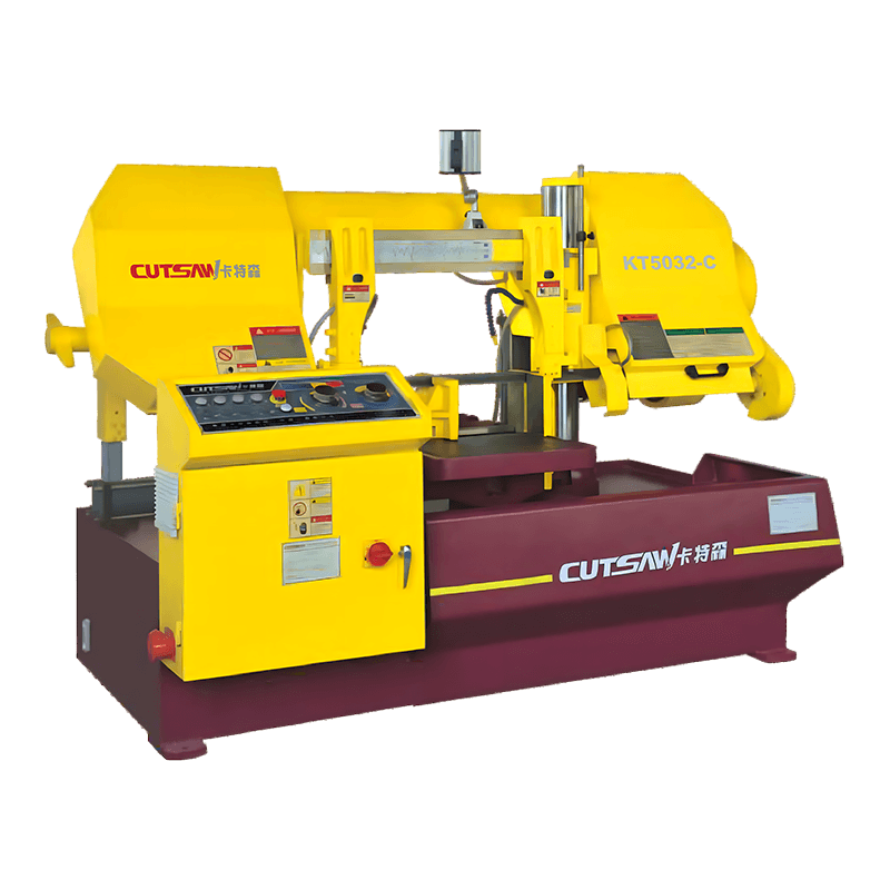 Mesin Gergaji Pita Semi Otomatis Horisontal KT5032-C untuk Logam